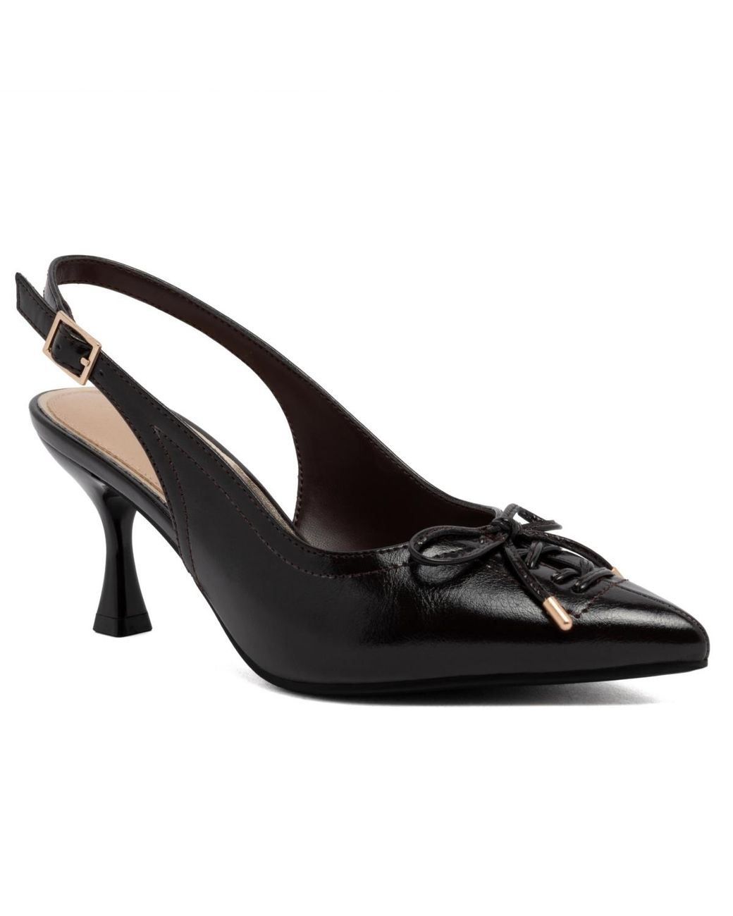 Sugar Black Dazzy Slingback Pointed Toe Pumps