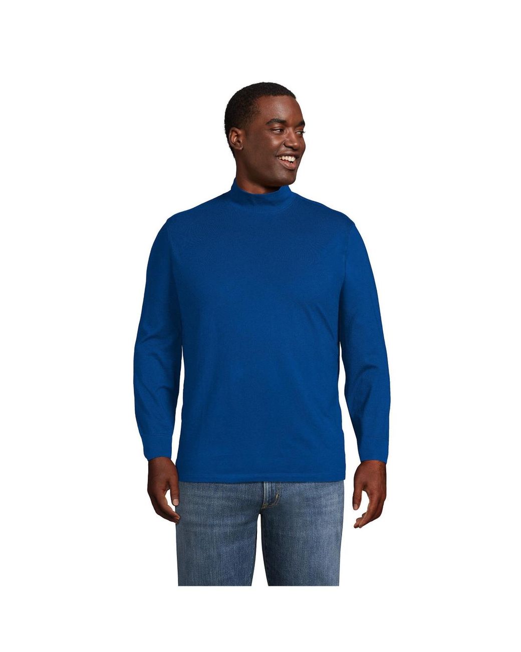 Big and tall top mock turtleneck shirt