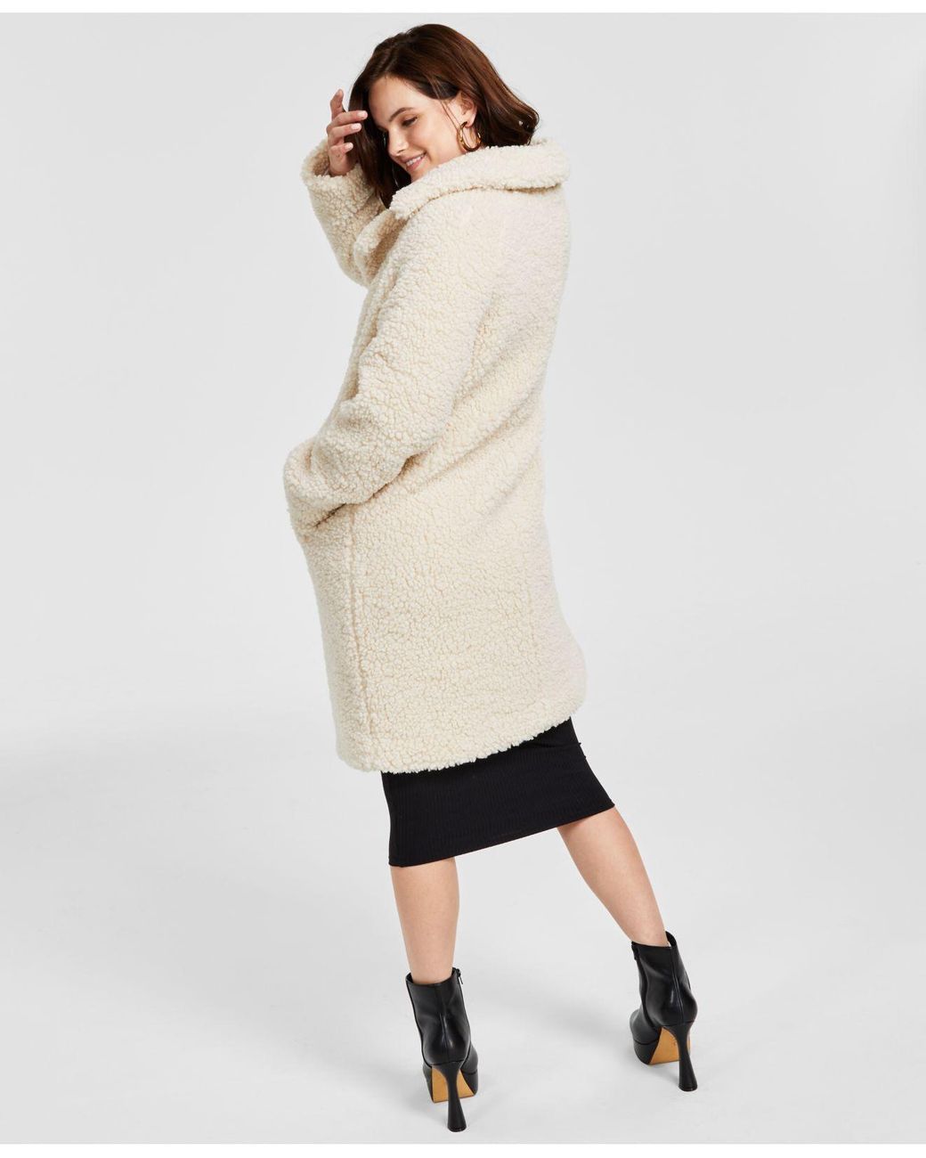 Macys teddy coat hot sale