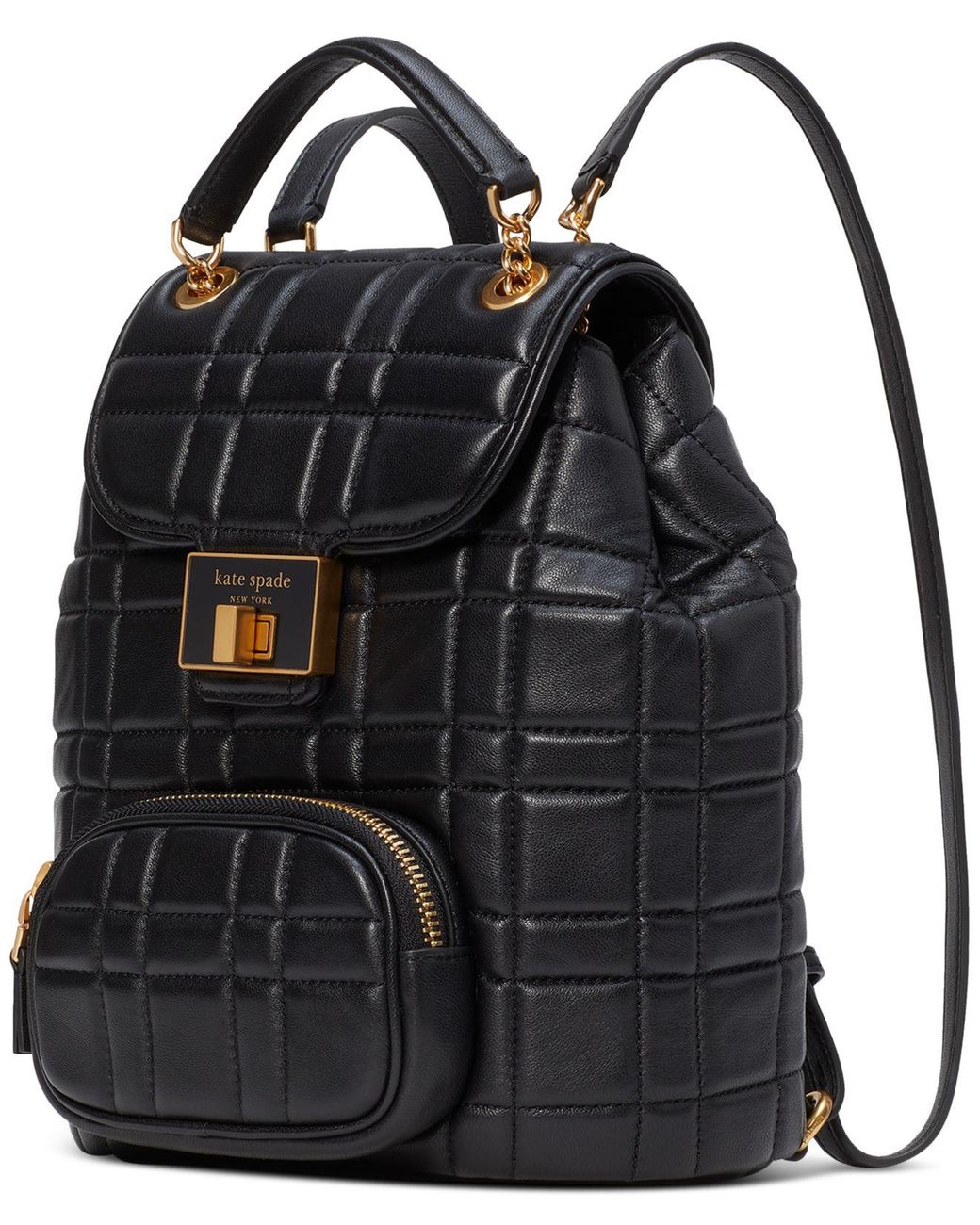 Kate Spade Evelyn Quilted Leather Small Backpack in Black | Lyst