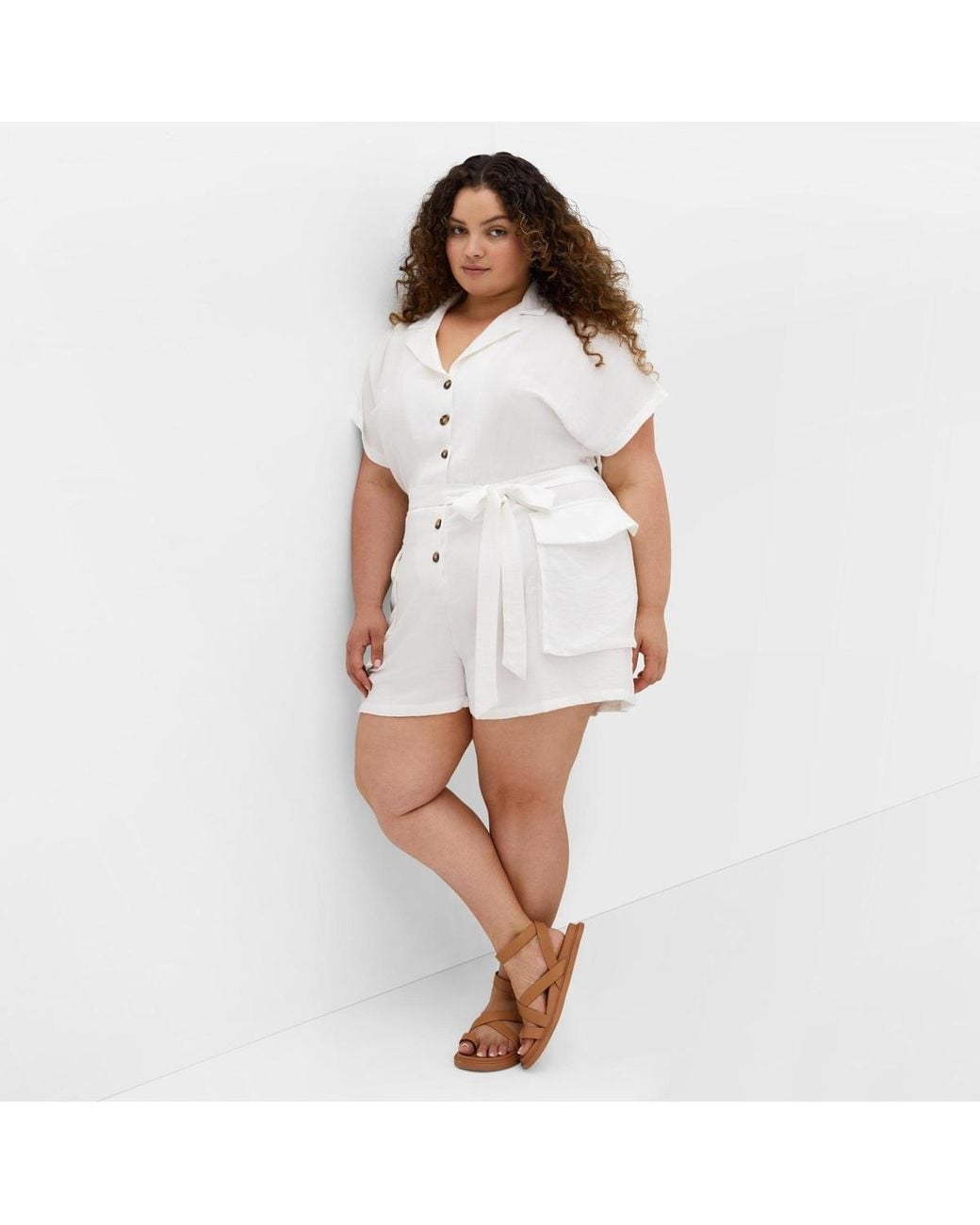 City Chic White Jade Playsuit