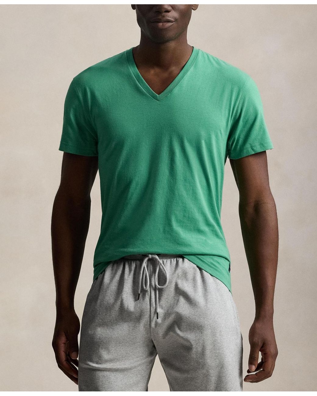 Polo Ralph Lauren Green 3-pack Classic Cotton V-neck Undershirts for men