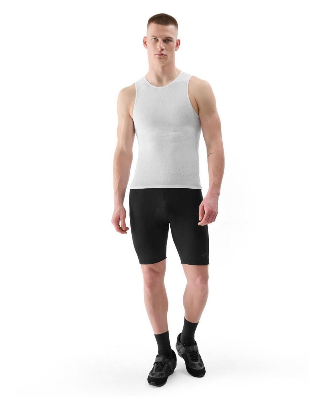 4F White Quick-drying Cycling Base Layer Tank Top for men