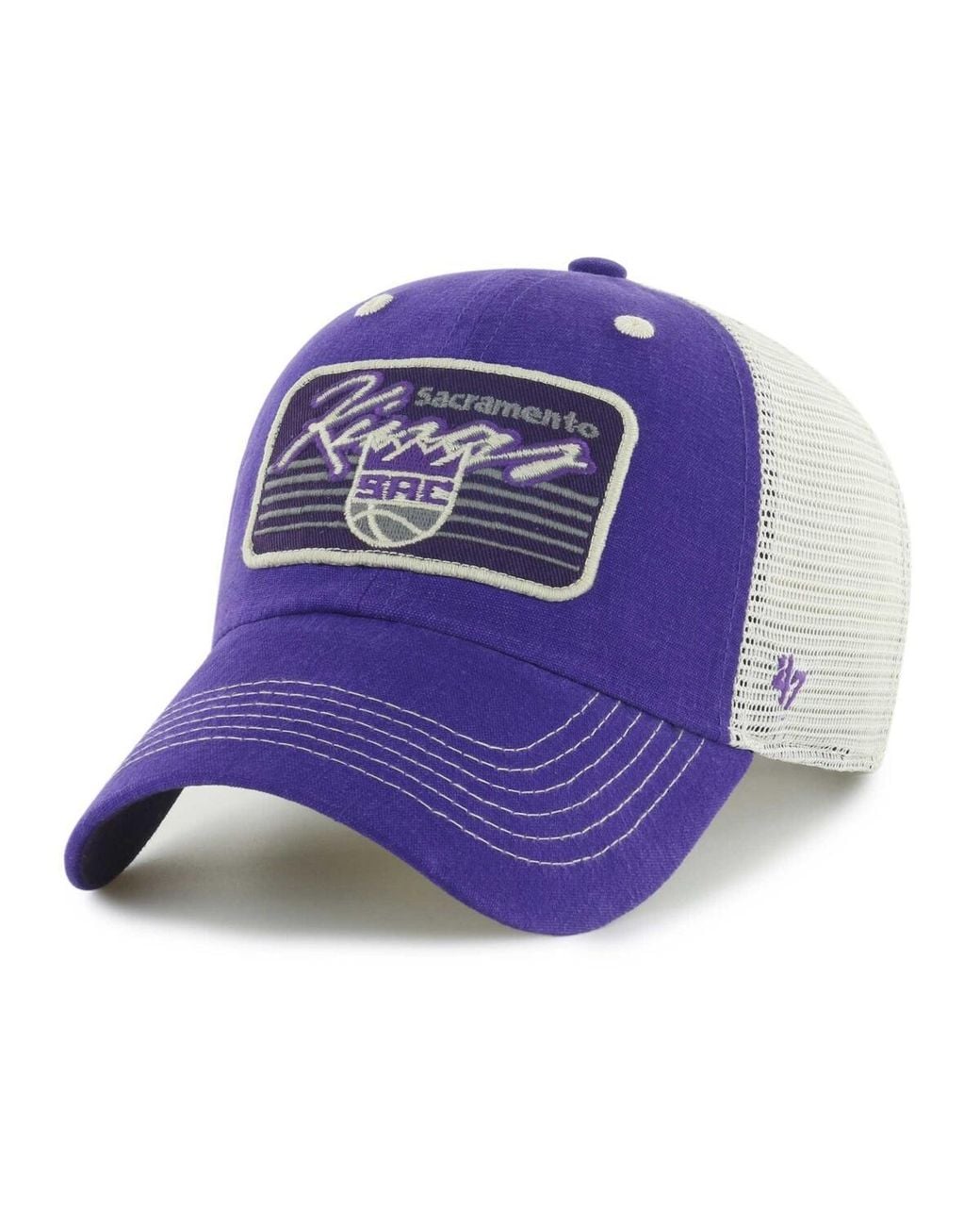 '47 Purple Sacramento Kings Five Point Patch Clean Up Adjustable Hat for men
