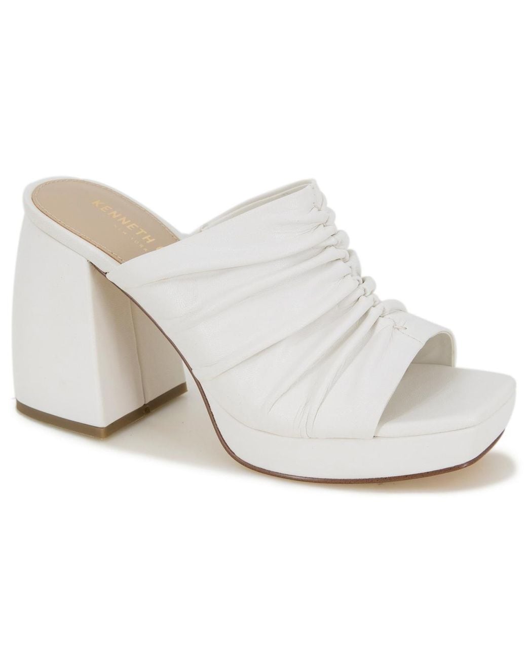 Kenneth Cole White Anika Platform Mules