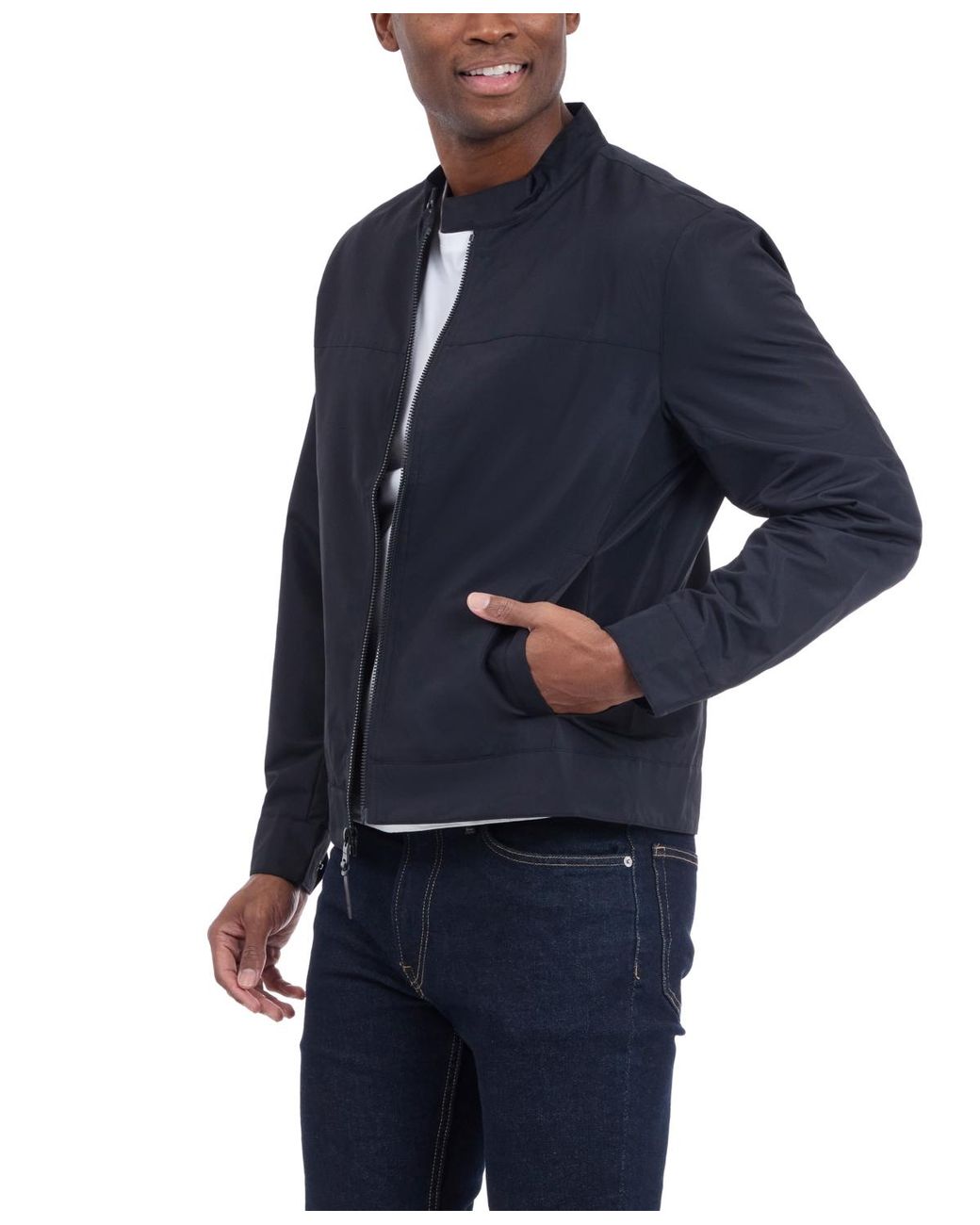 Michael Kors Blue Lightweight Moto Jacket for men