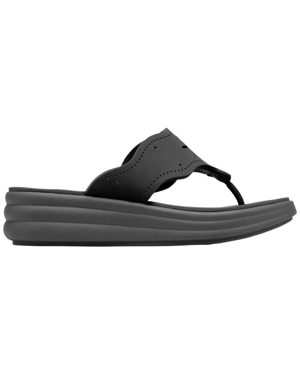 Clarks Black Cloudsteppers Drift Daisy Slip-on Sandals