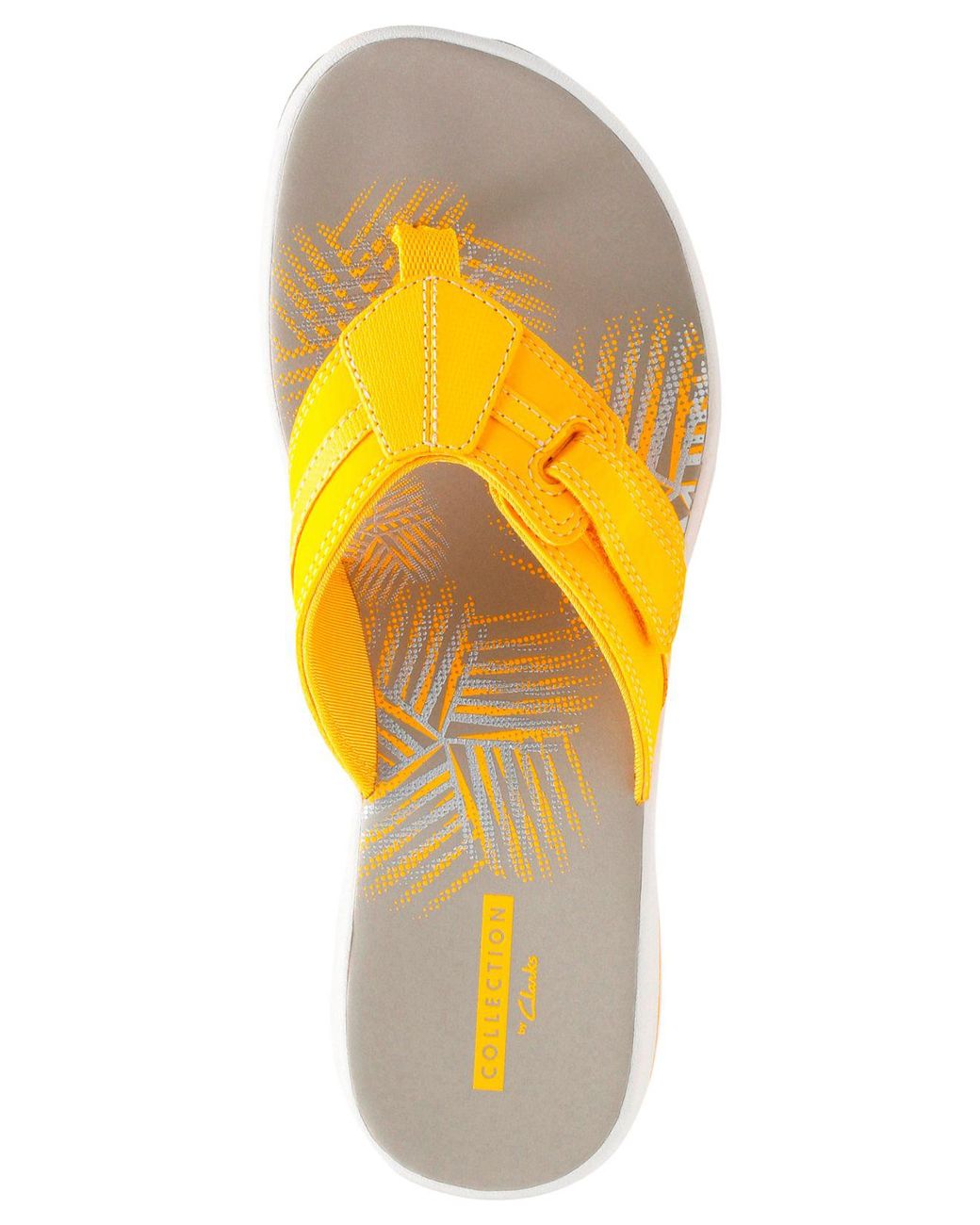 yellow clarks flip flops