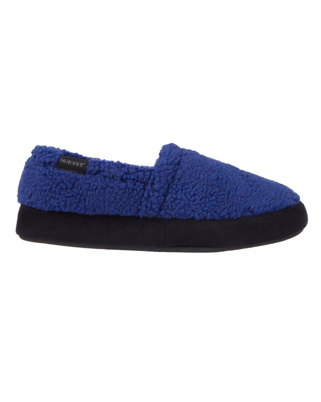 Isotoner Blue Berber Closed Back Slippers for men