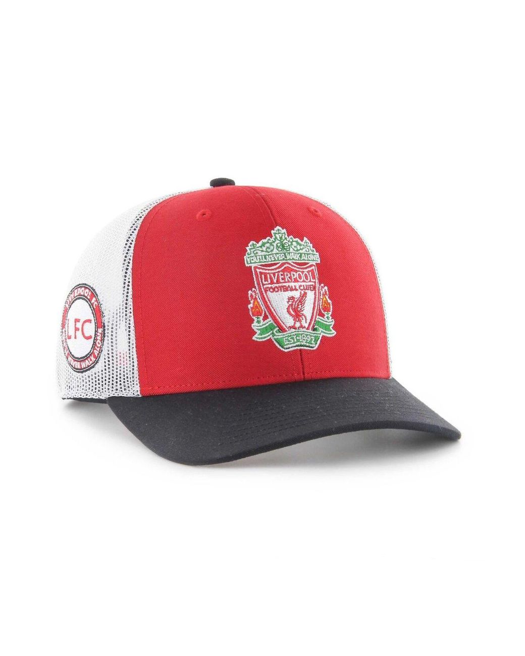 47 Brand Red, Charcoal Liverpool Side Note Trucker Snapback Hat for Men |  Lyst