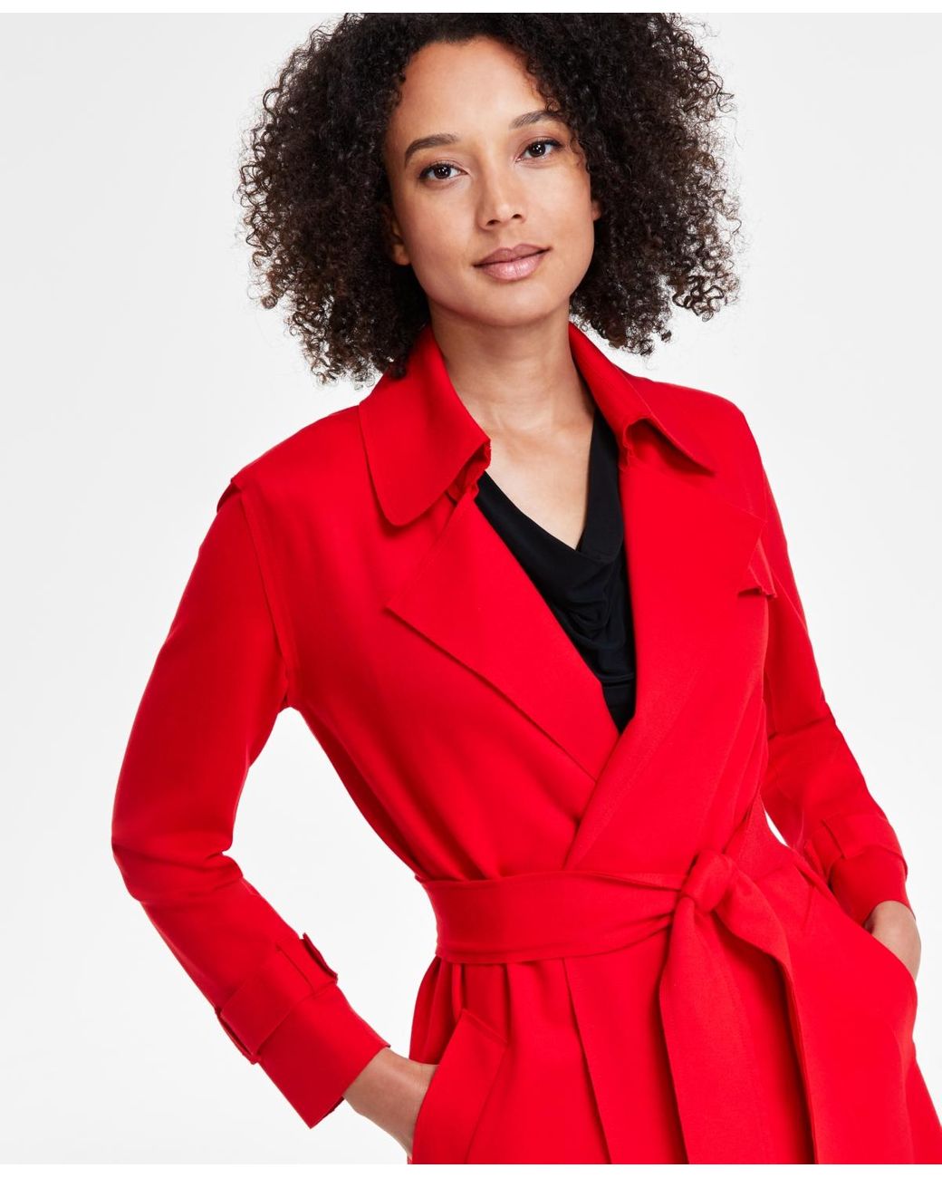 Anne klein red coat sale