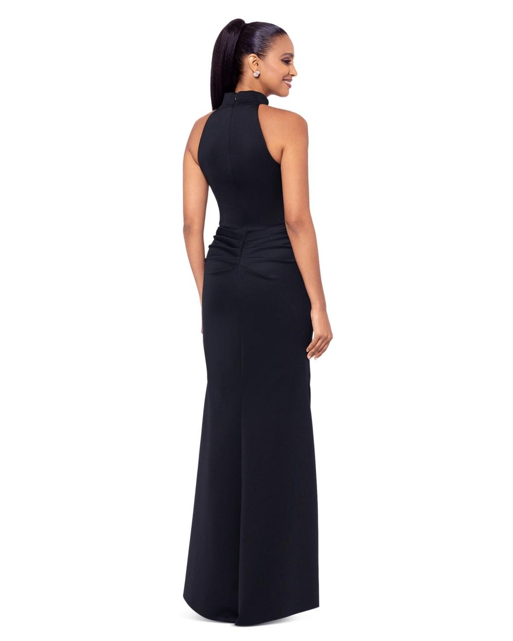 green emerald velvet dress Fit and Flare Slope Scuba Dress Black / Small main image 1