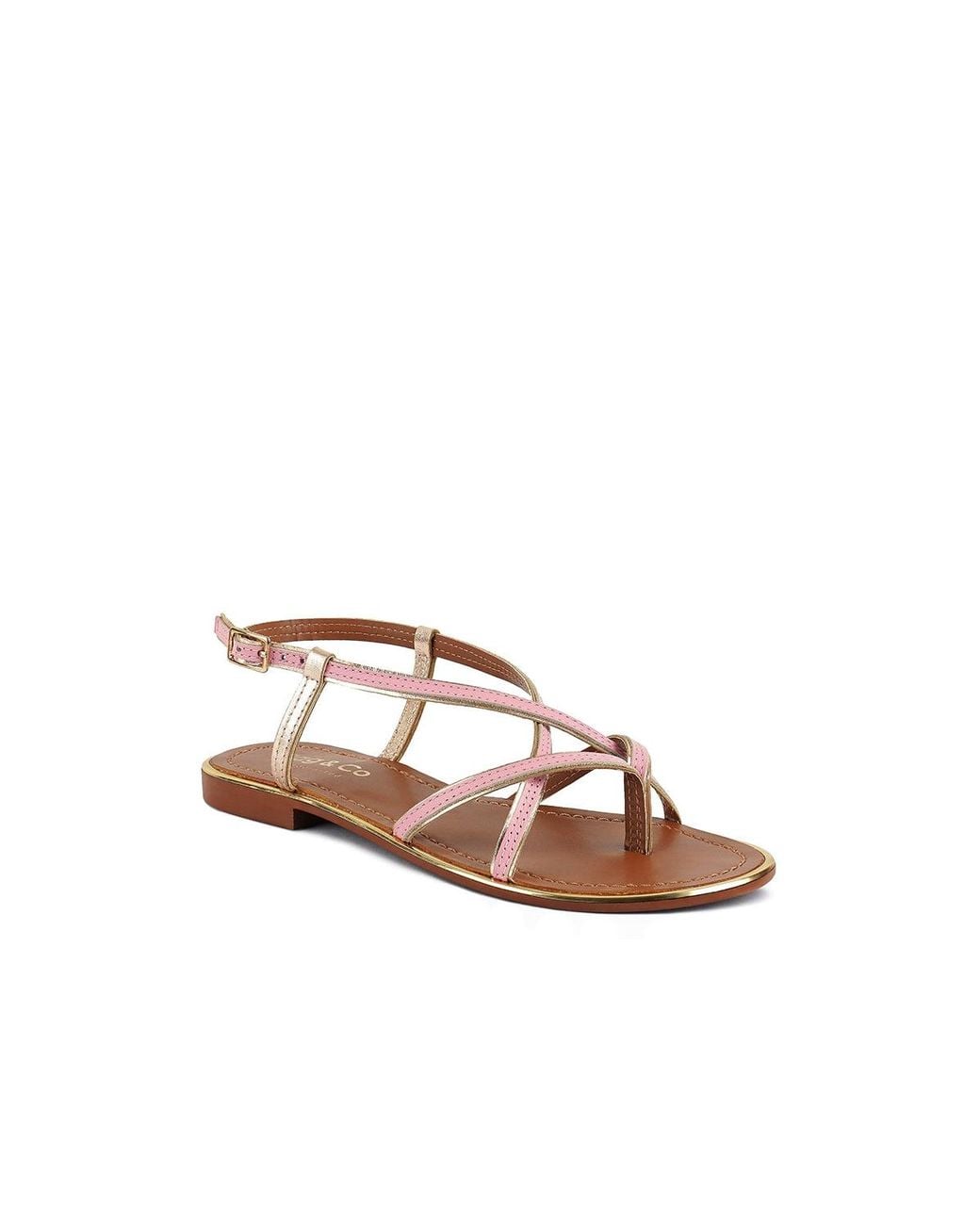 Rag & Co Pink Pheobe Strappy Flat Sandals