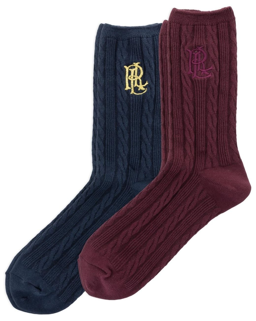 Ralph Lauren Purple Cable Knit Socks