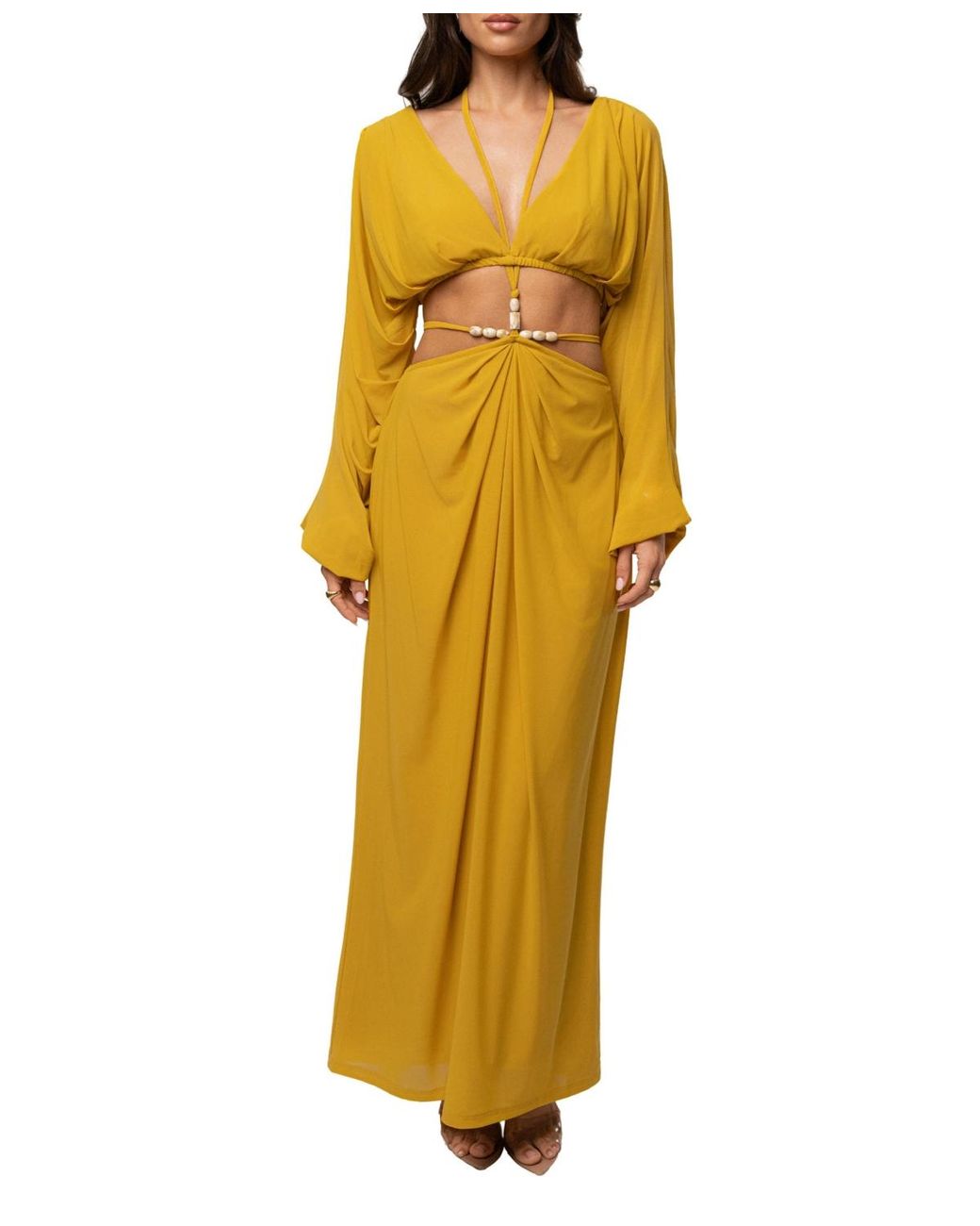 JLUXLABEL Yellow Selene Draped Top