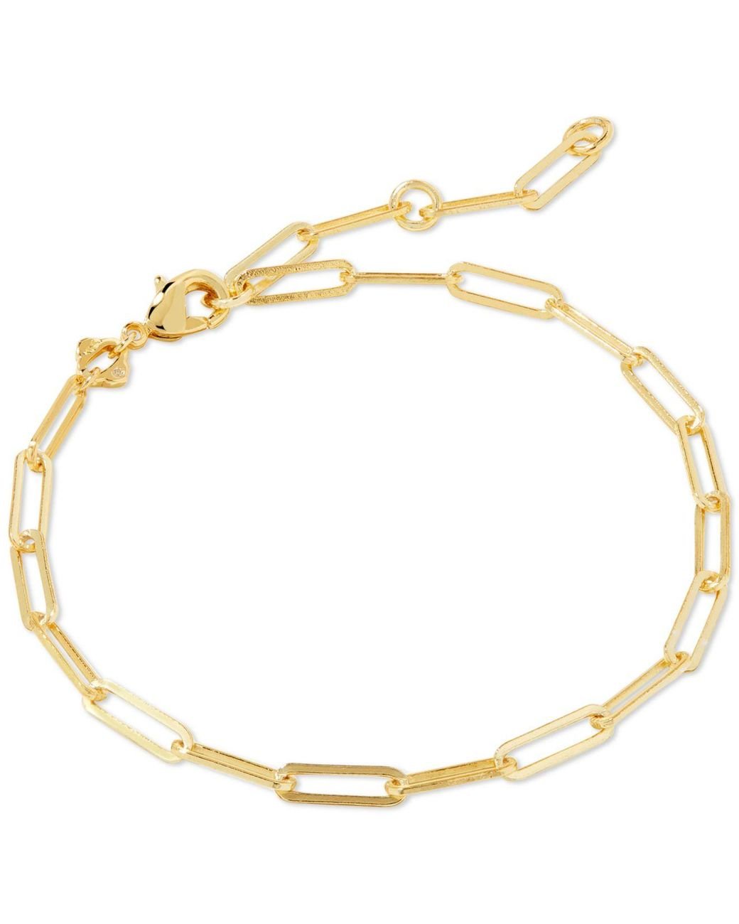 Kendra Scott Rhodiumplated Paperclip Chain Link Bracelet in Metallic