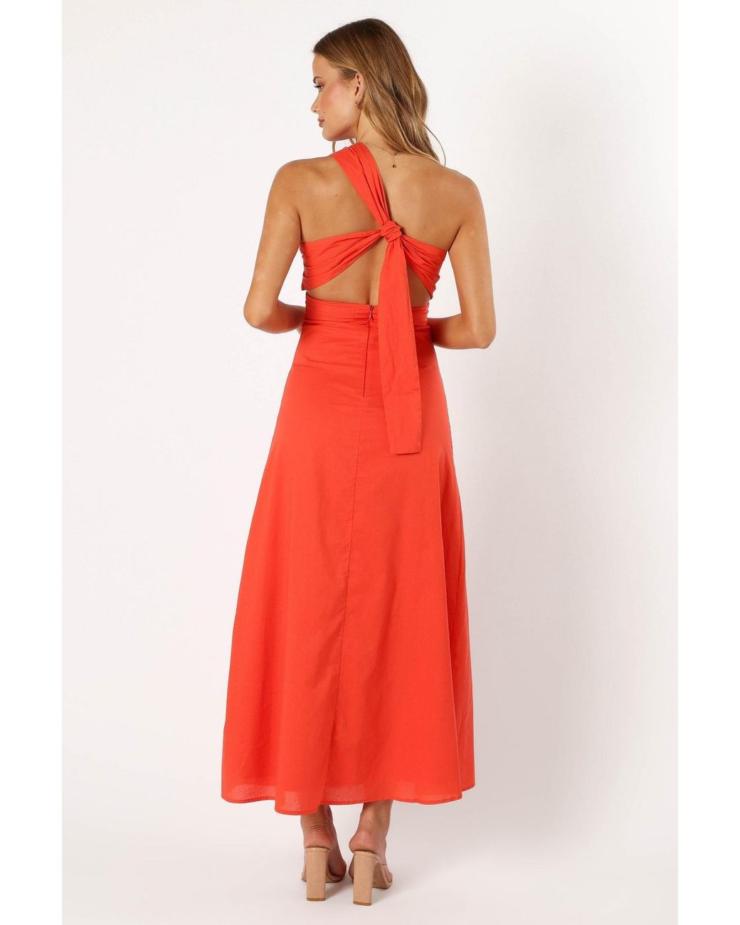 Petal & Pup Luna One Shoulder Maxi Dress in Red | Lyst