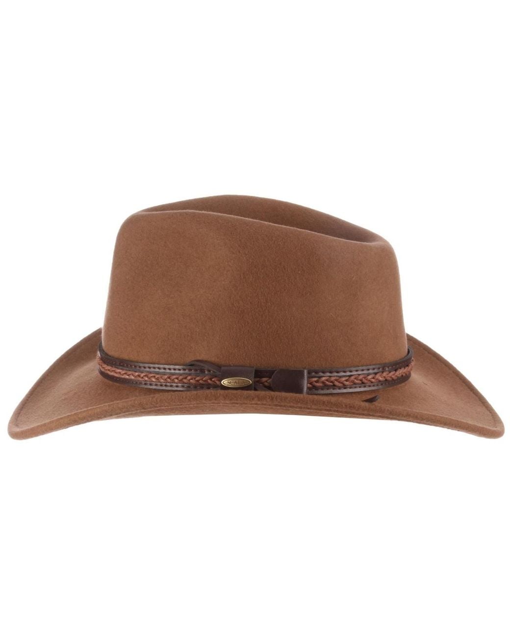 Scala Brown Felt Outback Braid Hat for men
