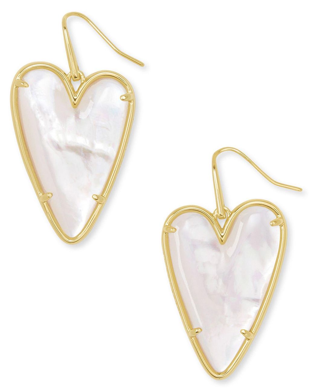 Kendra Scott 14k Gold-plated Gemstone Heart Drop Earrings in Ivory