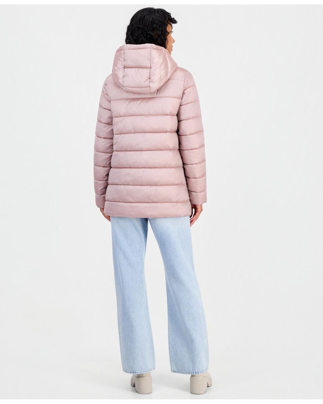 Cece Blue Short Hooded Packable Coat