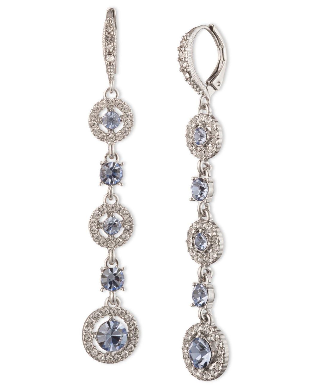Givenchy Silvertone Crystal Linear Drop Earrings in Metallic Lyst