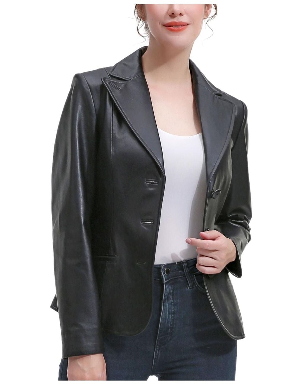BGSD Black Norah Leather Blazer Jacket