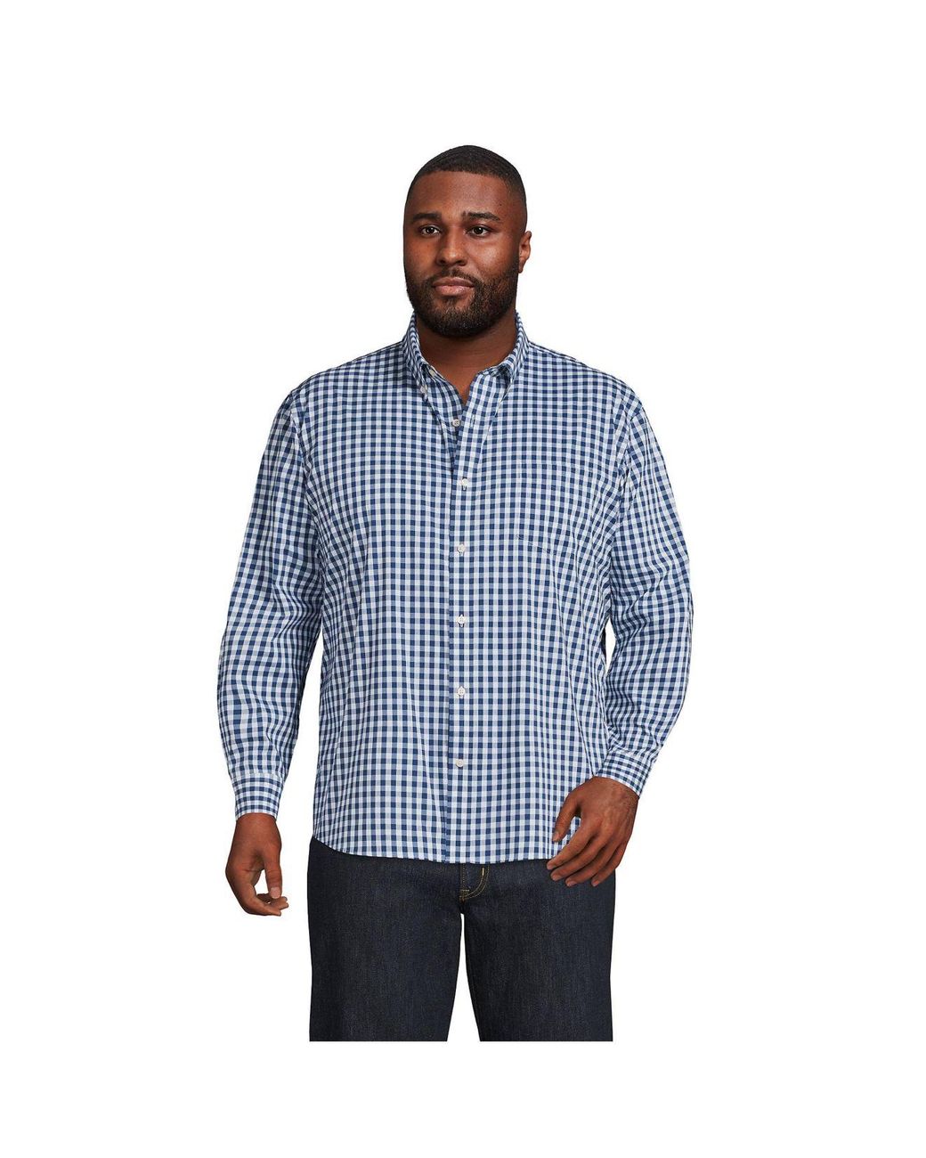 Lands' End Big Traditional Fit Comfort-first Dress Shirt With Coolmax ...