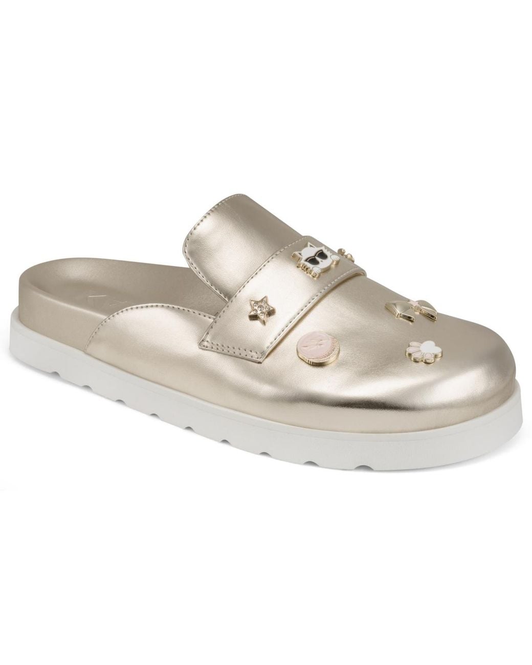 Karl Lagerfeld White Islay Macaron Flat Mules