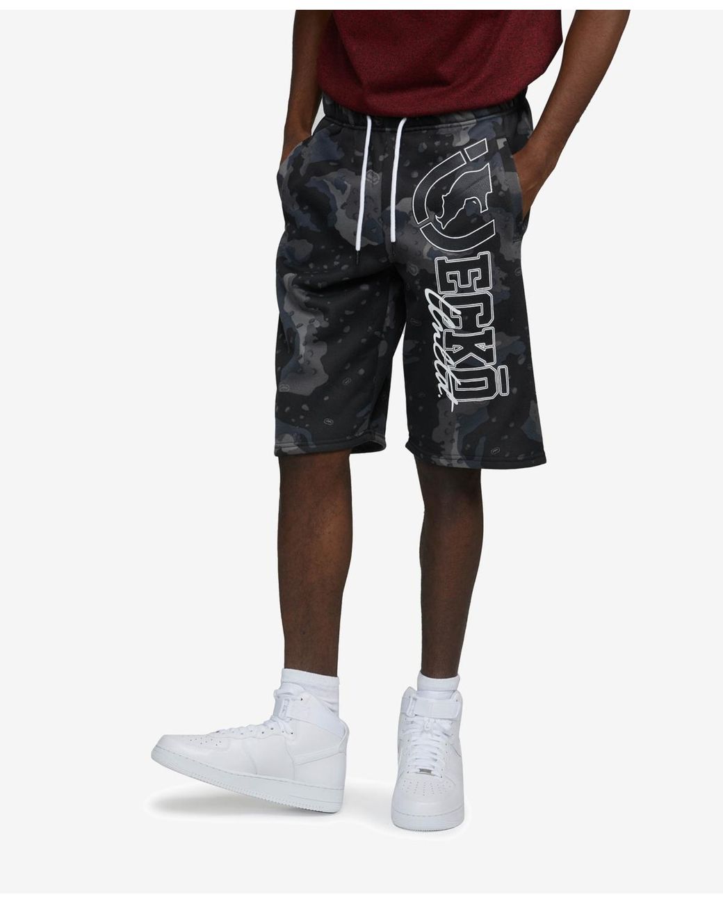 Ecko' Unltd Big And Tall Standardized Fleece Shorts in Black for Men | Lyst