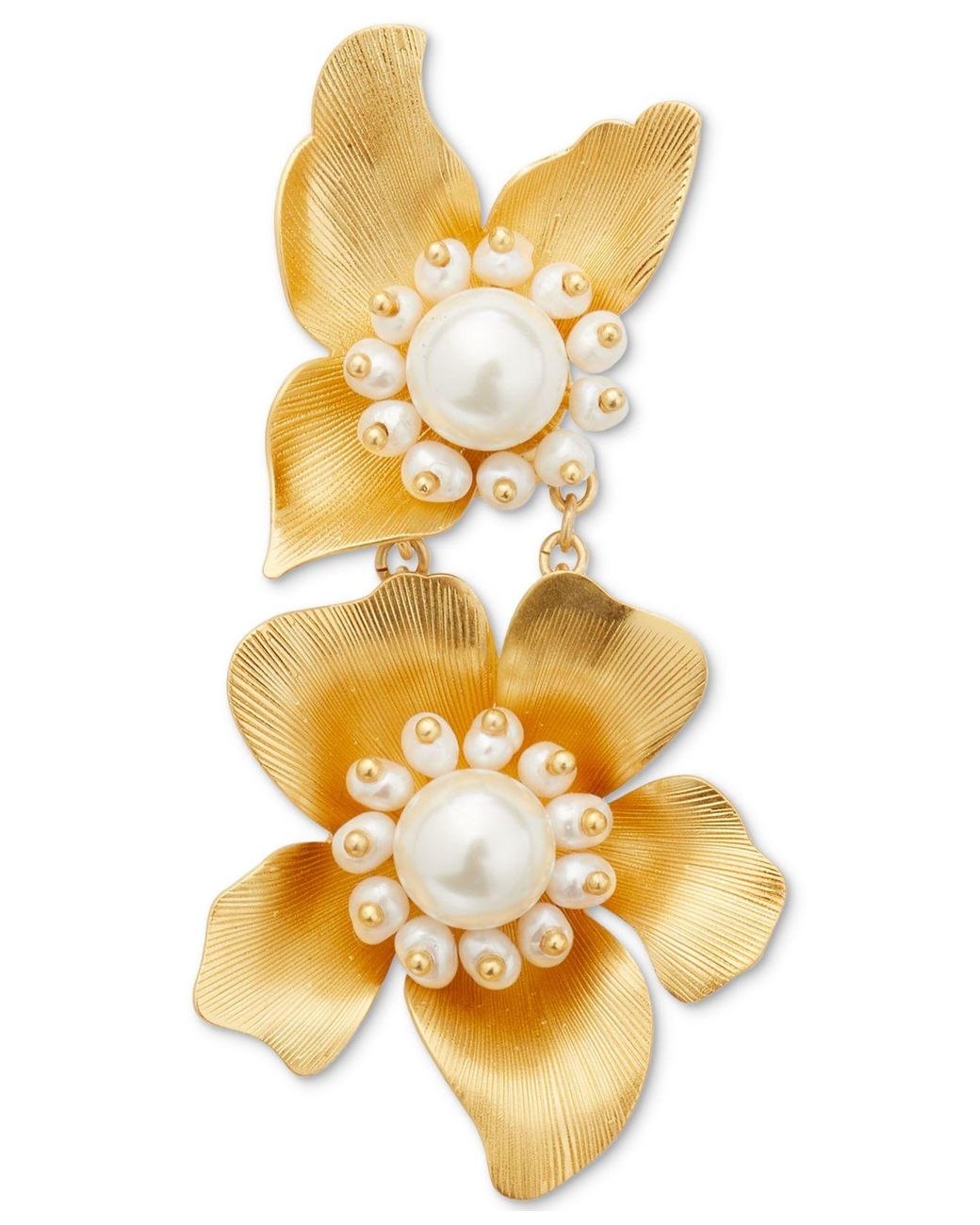 PEARL FLOWER EARRINGS - Gold and Silver Jewels