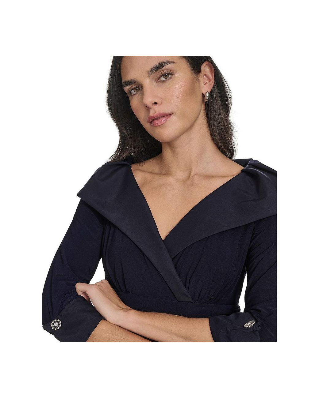 Jessica Howard Mixed-media Fit & Flare Midi Dress in Blue | Lyst Jessica Howard Mixed-media Fit & Flare Midi Dress in Blue | Lyst