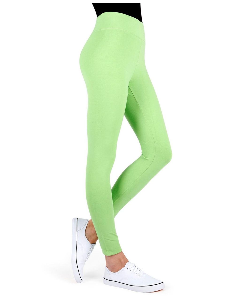 Memoi Green Basic Cotton leggings