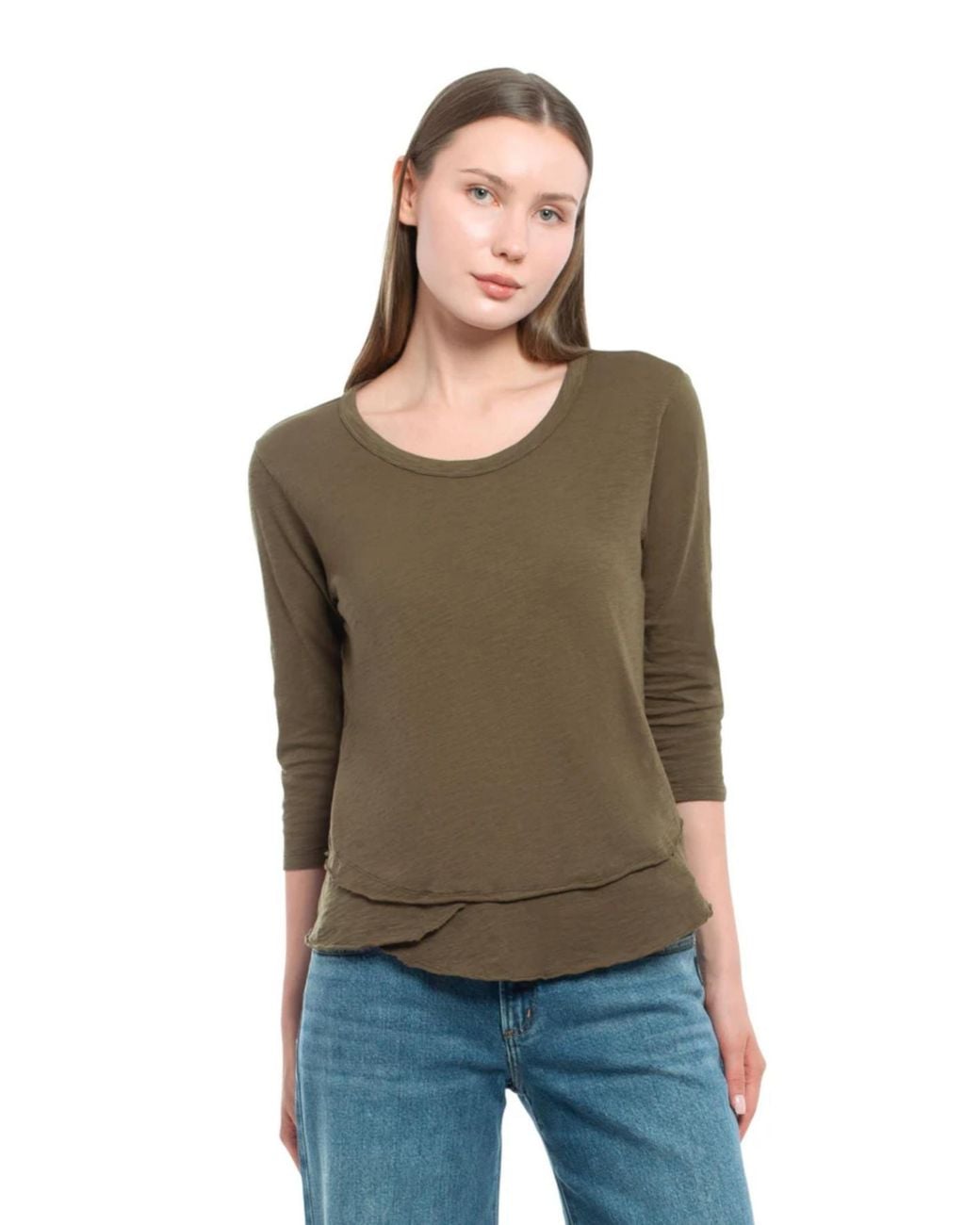 Wilt Green Clothing 3/4 Sleeve Mock Layer Tee