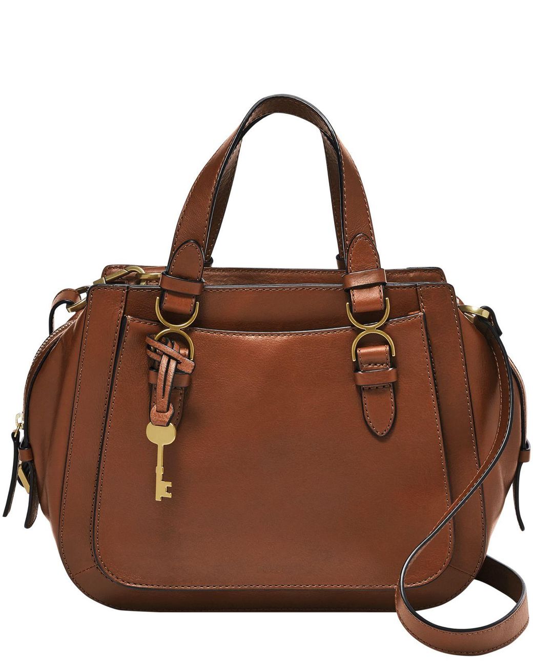 Fossil Brooke Leather Satchel in Brown Lyst