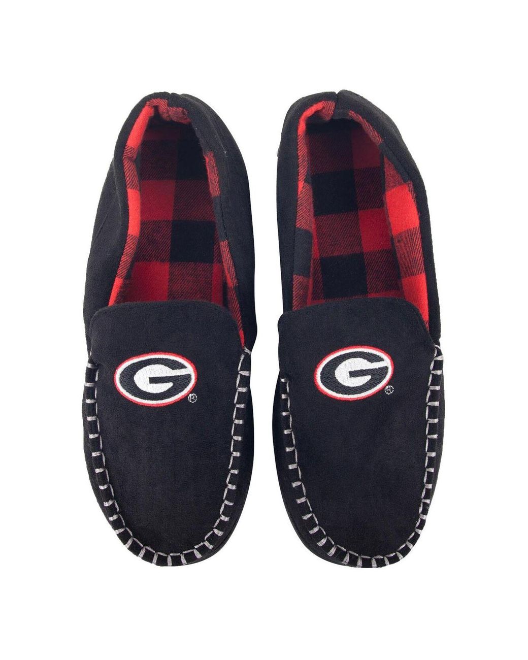 FOCO Georgia Team Logo Flannel Moccasin Slippers in Black for Men | Lyst