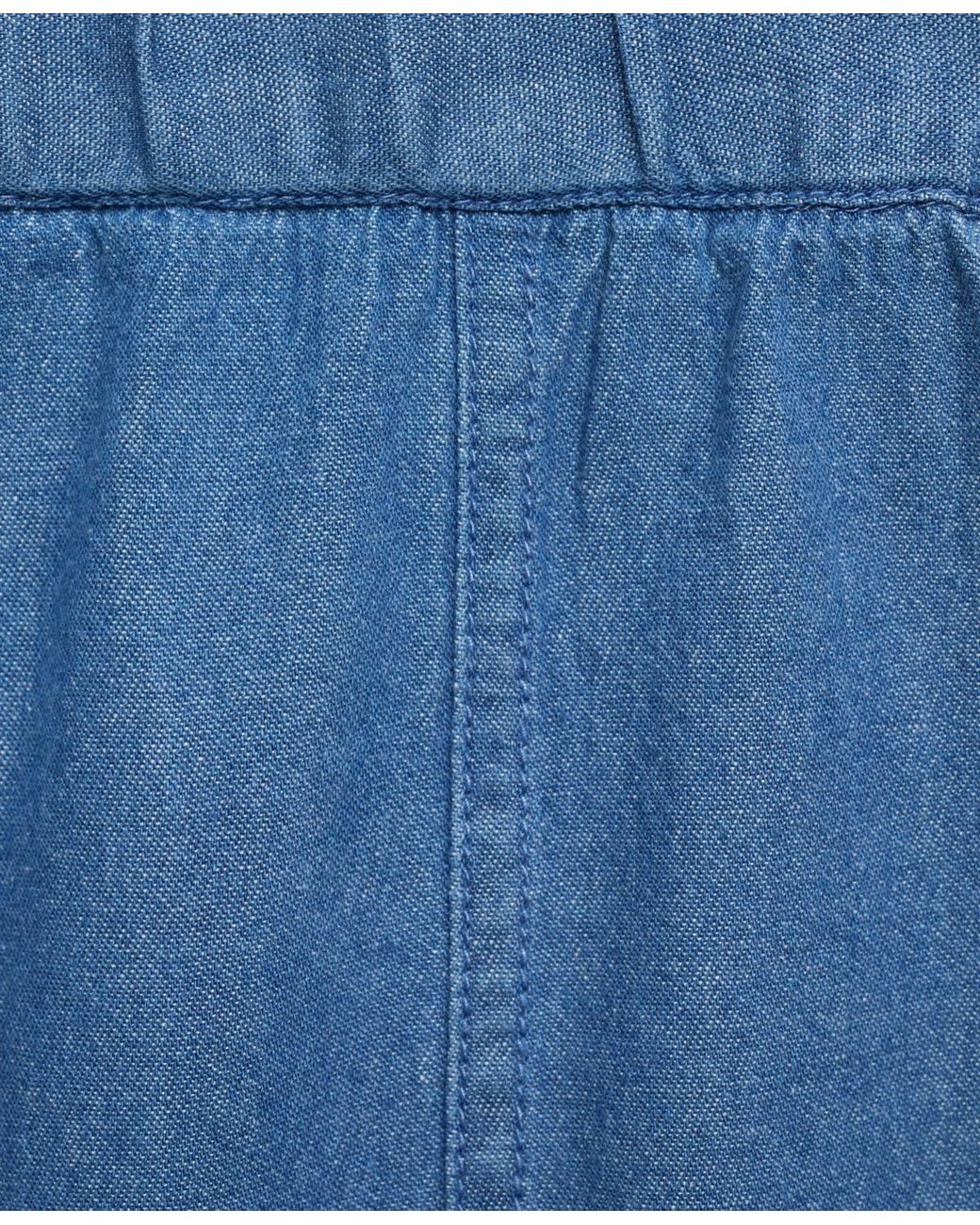 Mango Blue Denim Effect Cotton Shorts