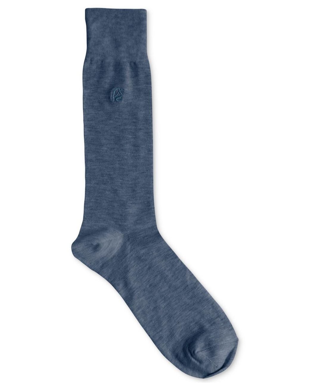 Perry Ellis Blue Heathered Patterned Socks for men