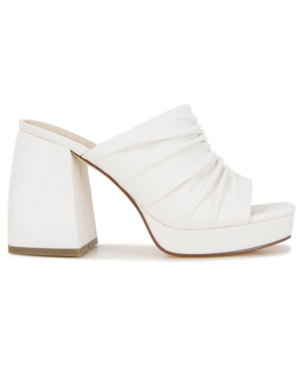 Kenneth Cole White Anika Platform Mules