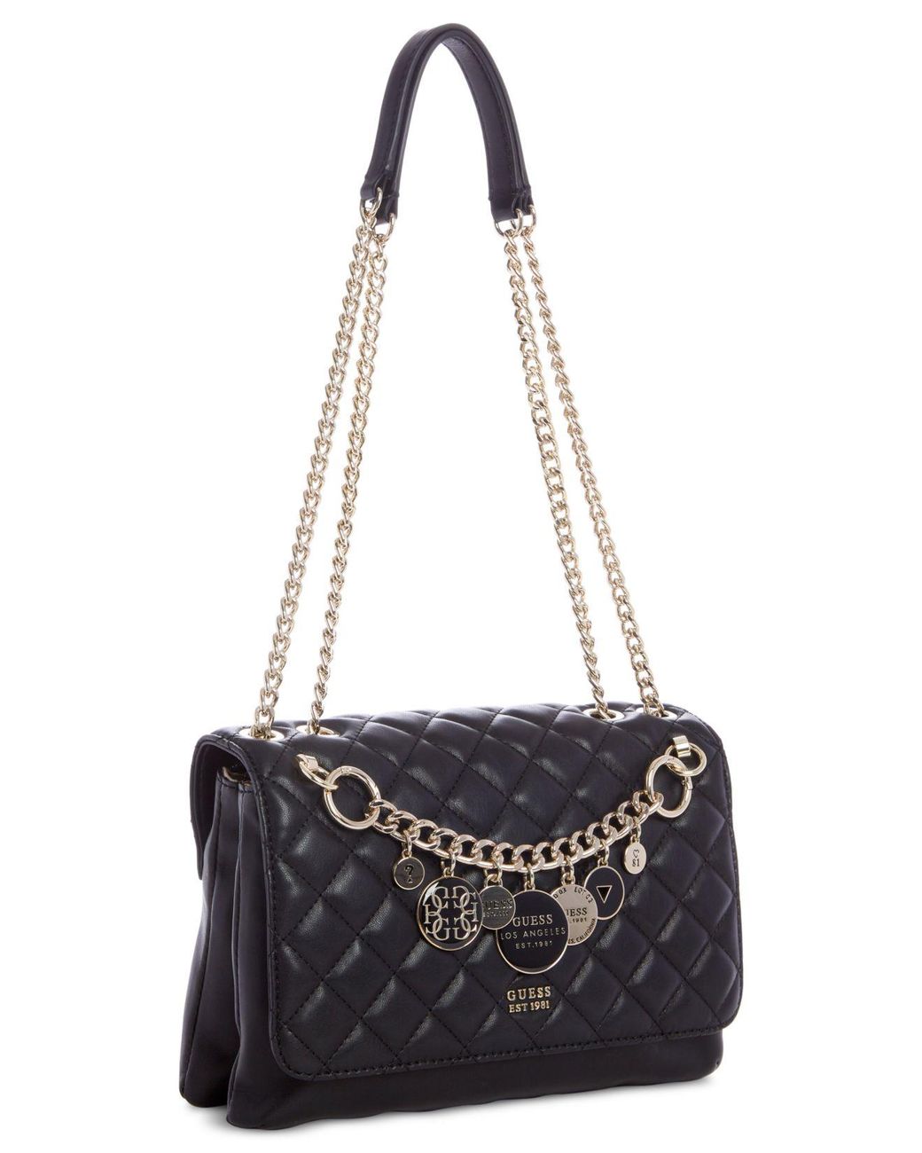 Guess Victoria Chain Shoulder Bag in Black | Lyst
