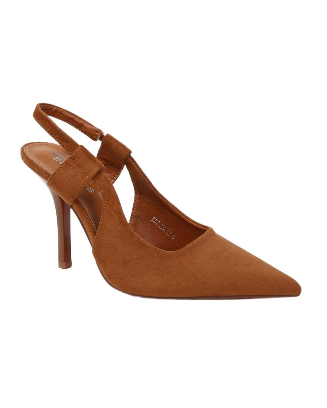 BERNESS Brown Euphemie Microfiber Suede Slingback Pumps