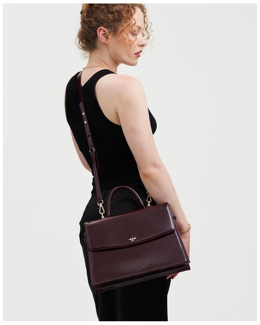 Fable England Purple Ruby Structured Medium Tote