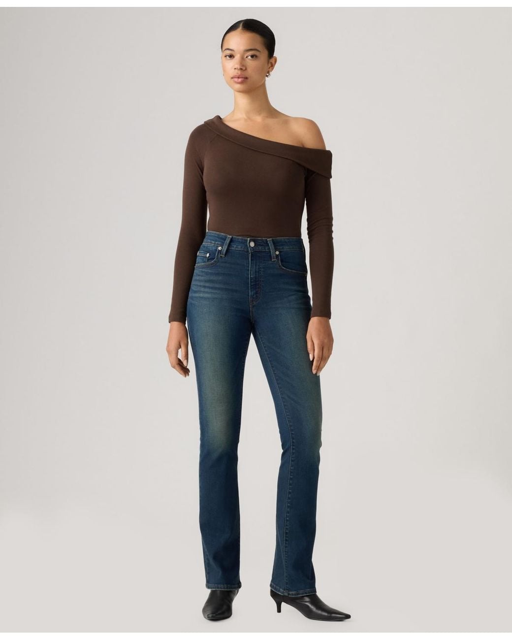 Levi's 725 High Rise Bootcut Stellar Stretch Jeans in Blue | Lyst