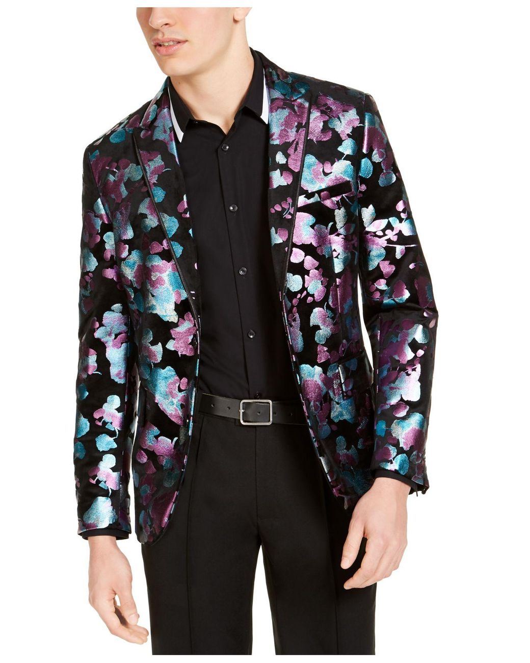 INC International Concepts Slim-fit Foil Floral Blazer, Created