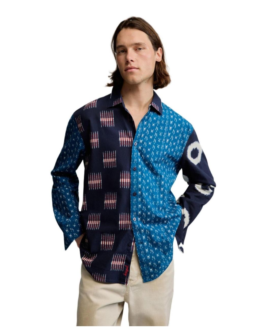Desigual Blue Patch Printed Shirt