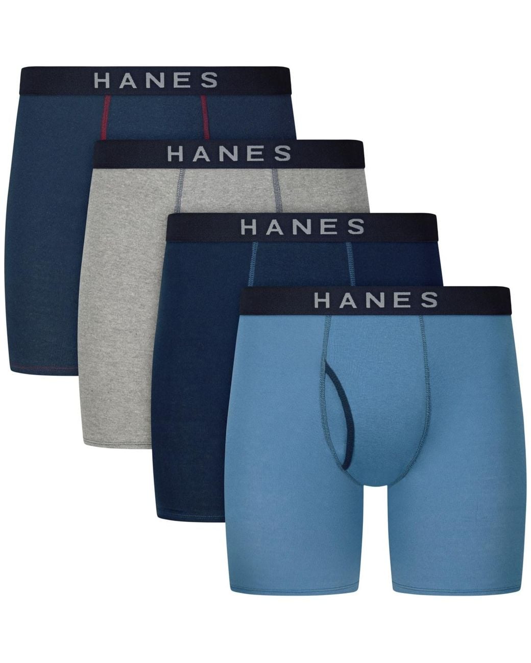 Hanes Blue Ultimate Ringer Boxer Briefs for men