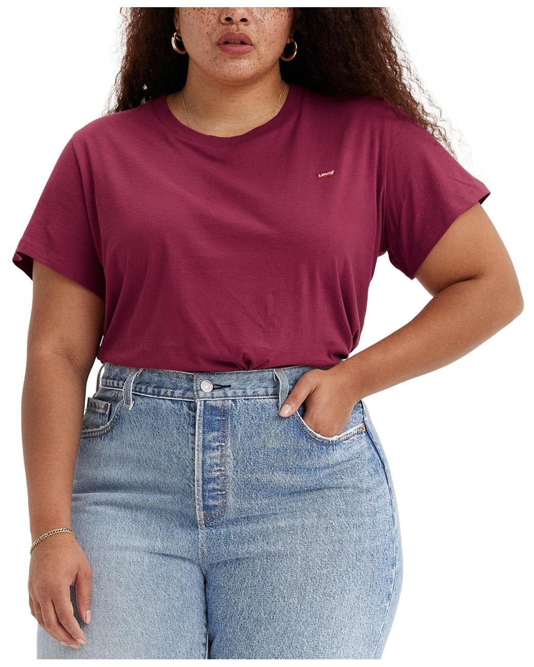 Levi s Plus Size Crewneck Short Sleeve Cotton T shirt in Red Lyst