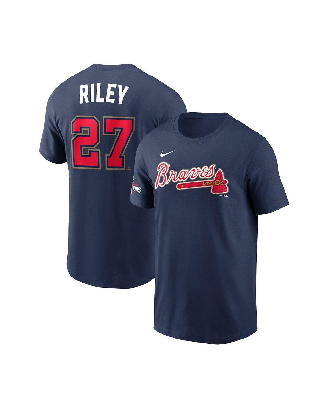 Nike Cotton Austin Riley Navy Atlanta Braves 2022 Gold Program Player