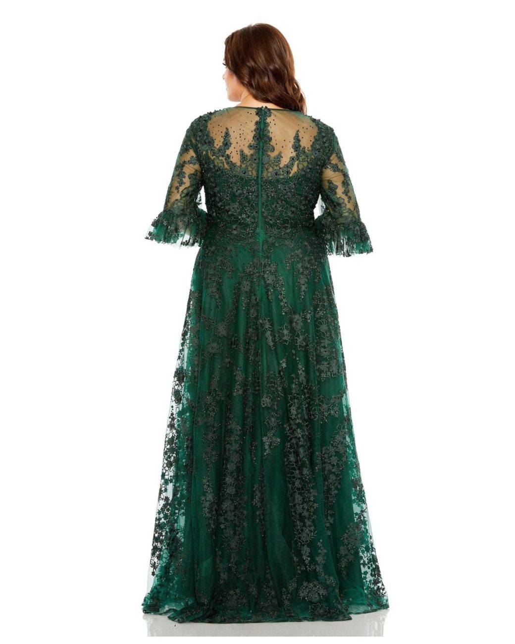 navy blue dress for baby girl Pink Flutter Sleeve Floral Embroidered Net Gown main image 1