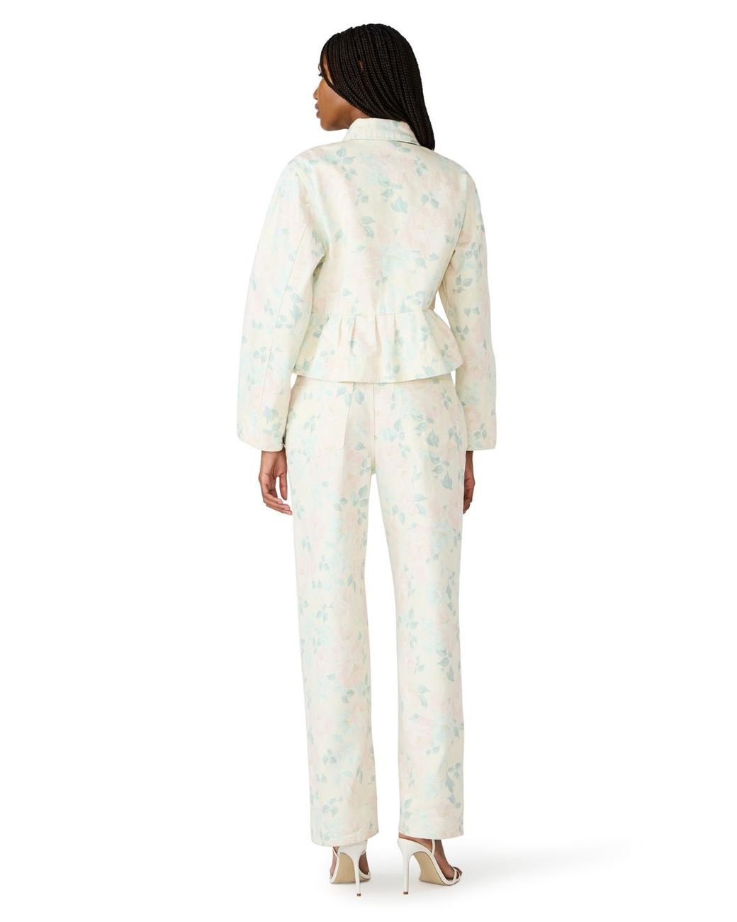 Steve Madden White Printed Collared Jacket