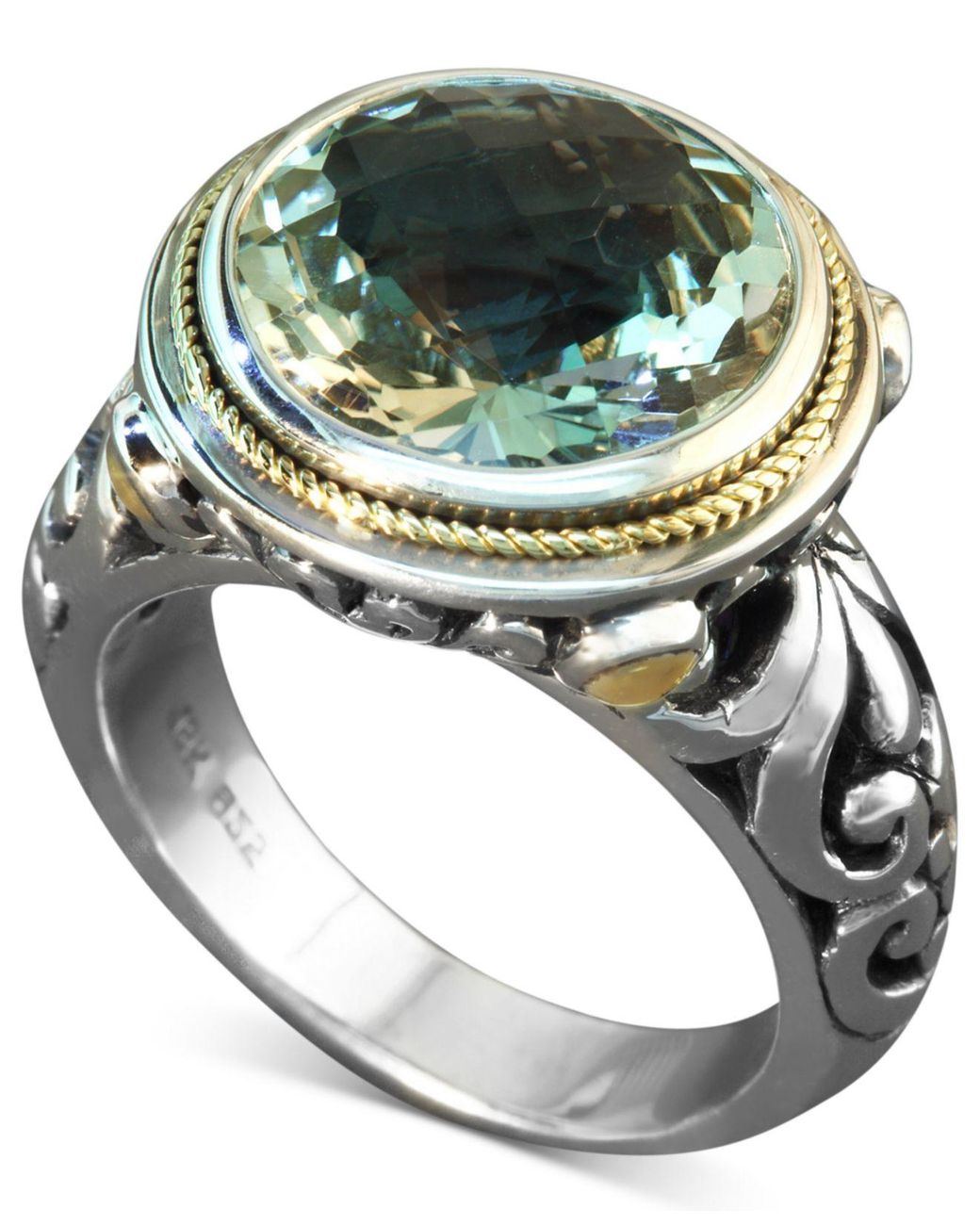 Effy Green Quartz Round Ring 5 Ct. T.w. In Sterling Silver And